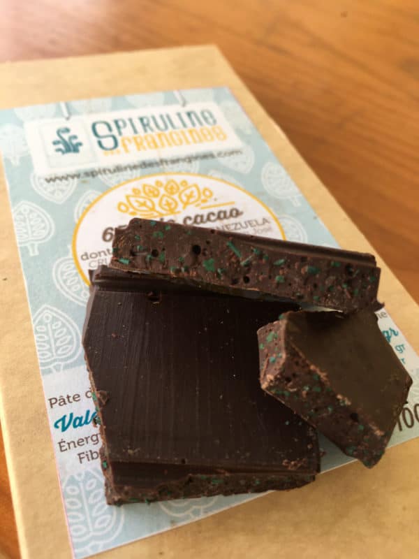 Vente de Chocolat à la Spiruline en morceau